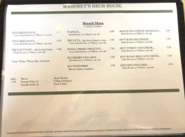 Mahoney's Grub House menu