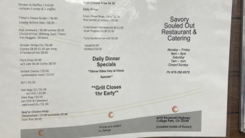 Savory Souled Out menu