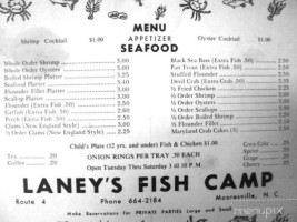 Laney's Fish Camp  menu