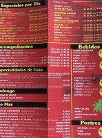 Sabor Dominicano menu