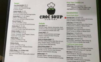 Croc Soup Company menu
