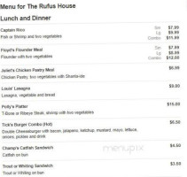 The Rufus House Soul Food menu