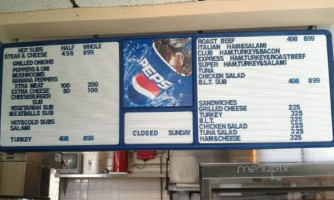 Vernon St Deli menu