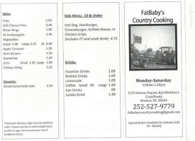 Fatbaby's Country Cooking menu