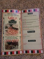 Lalo's Pizza Take Out menu