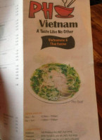 Pho Vietnam menu