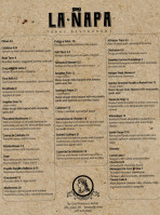 La Napa menu
