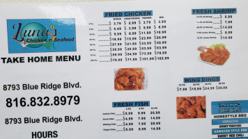 Luna's Chicken N Seafood menu