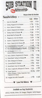 Sub Station Ii menu