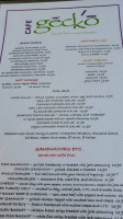 Cafe Gecko menu