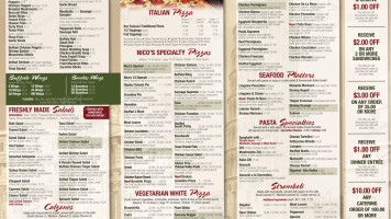 Nico's Pizza Worcester menu