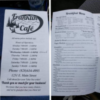 Franklin Cafe menu