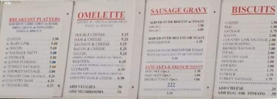 Landmark menu