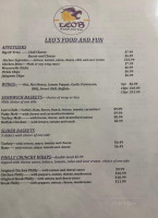 Leo's Food And Fun menu