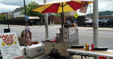 Harley Dogs Hotdog Cart outside