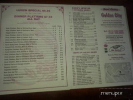 Golden City Chinese menu