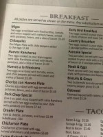 Olivas Mexican menu