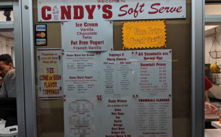 Cindy's Soft Serve menu