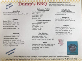Dump's Bbq menu