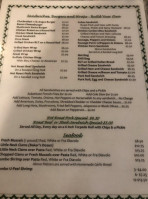 Trio Tavern menu