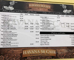 Havana 58 Cafe Espresso Coffee menu