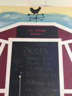 Ice Cream Shack menu
