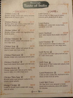 Hennings Taste Of India menu