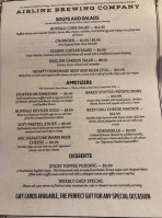 Airline Brewing Company menu