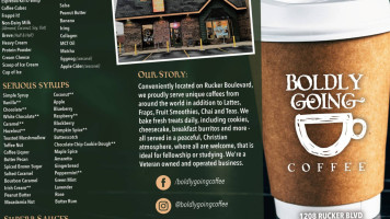 Boldly Going Coffee Shop menu