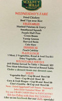 Walnut Hills Resturant menu