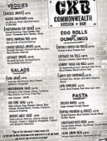 Commonwealth Kitchen & Bar menu