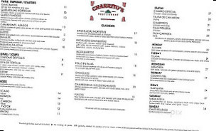 Charrito's Restaurant menu