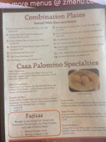 Casa Palomino menu