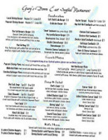 Gary's Downeast Seafood. menu