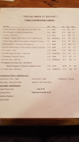 Conny Creek Brewing Company menu