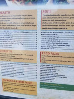 Anita's Mexican menu