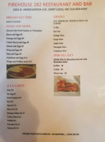 Firehouse 282 menu