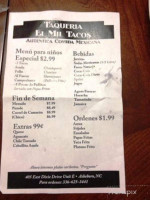 El Mil Tacos menu