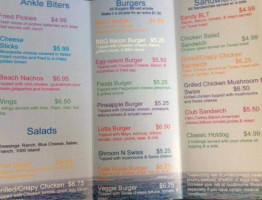 Burger Bums menu