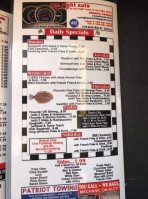 Checkered Flag Bar-B-Que menu