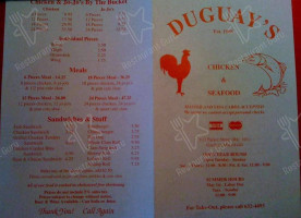 Duguay's Fried Chicken menu