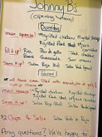 Johnny B's menu