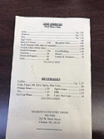 Sharons Country Diner menu