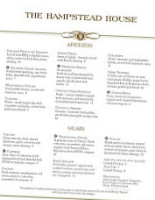 The Hampstead House menu