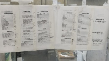 Mary’s Carryout menu