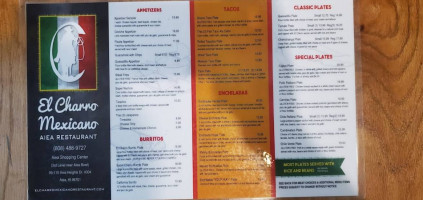 El Charro Mexicano menu