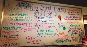 King Street Creamery menu
