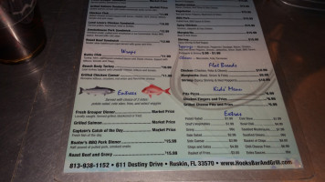 Hooks Waterfront And Grill menu