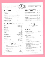 Hatchet Coffee menu