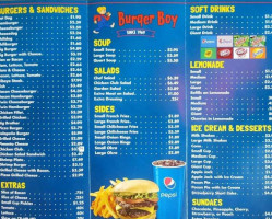 The Burger Boy menu